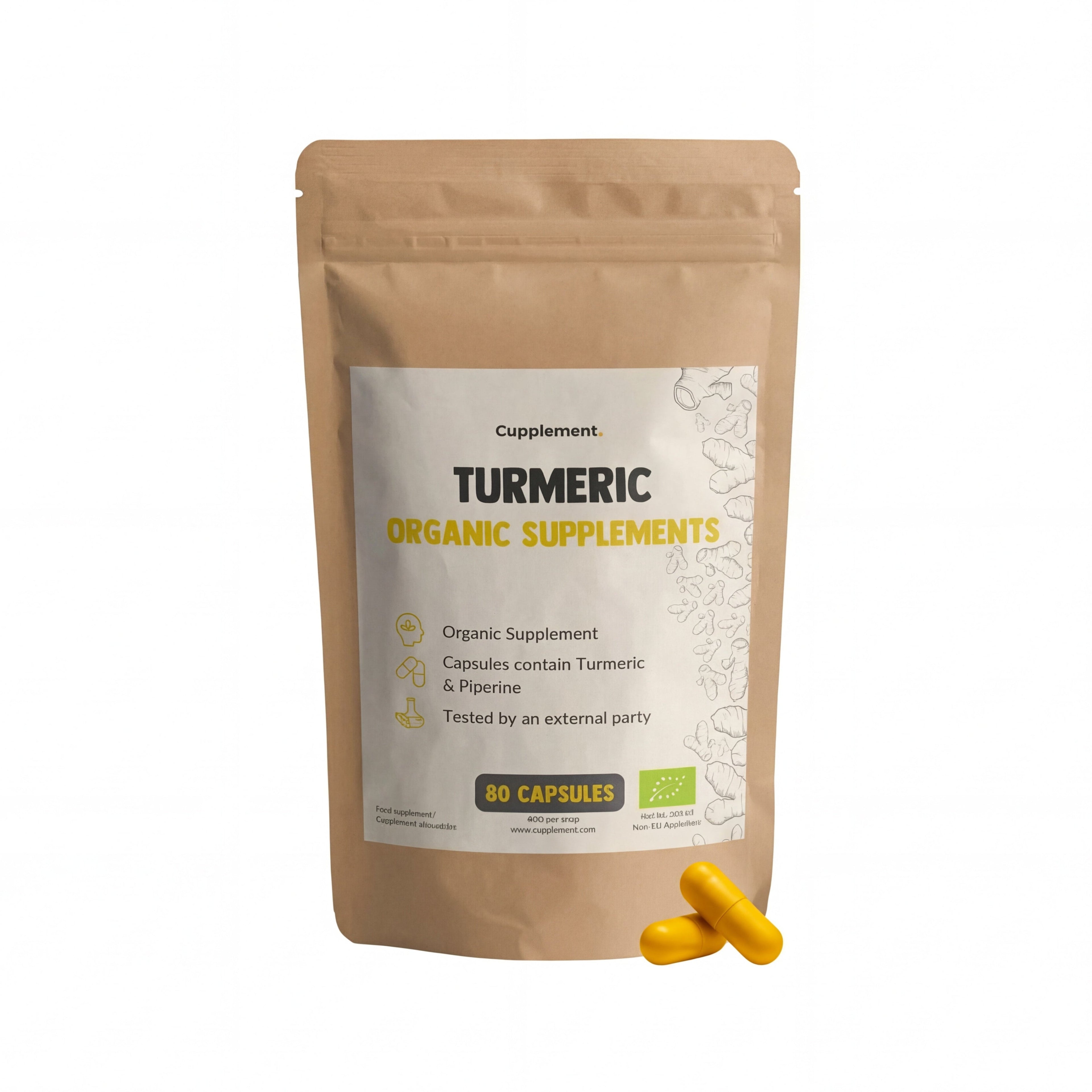 Turmeric Capsules: Turmeric and Black Pepper Organic Capsules